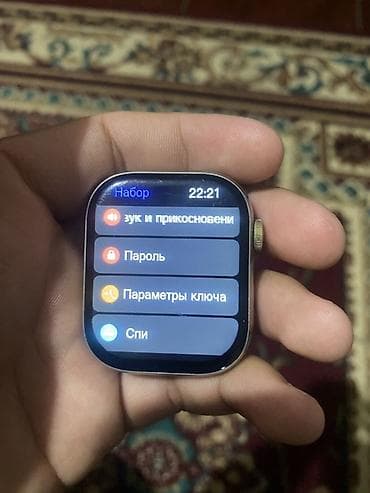 apple watch 3 цена в бишкеке: Смарт-часы HK9 PRO - Экран: полноцветный сенсорный, квадратная форма — 2