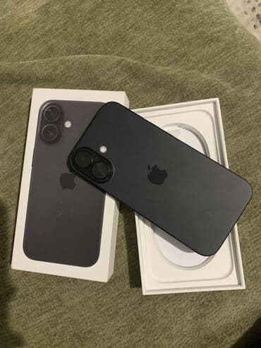 Аудиотехника: IPhone 16, Б/у, 256 ГБ, Jet Black, Коробка, Чехол — 1
