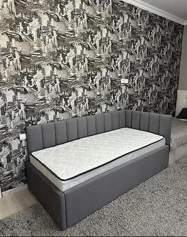 metta samurai: На заказ. Кровать в современном стиле с мягким изголовьем серого — 9