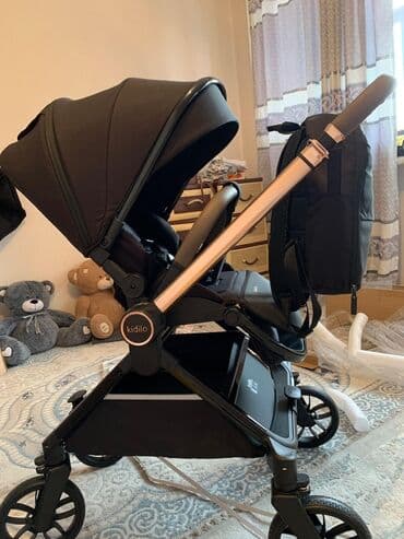 каляска для близнецов: Коляска, цвет - Черный, Б/у — 1