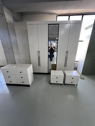 third edition solutions: Спальный гарнитур, Новый, Шкаф, Кыргызстан, В рассрочку, МДФ, Бесплатная доставка, цвет - Белый — 1