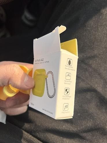 Чехлы: Новый Силиконовый чехол для AirPods 1/2 (желтый) С коробкой - — 2