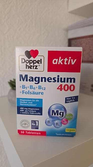 японский кальций: Doppelherz aktiv Magnesium 400 + витамины группы B + фолиевая кислота — 7