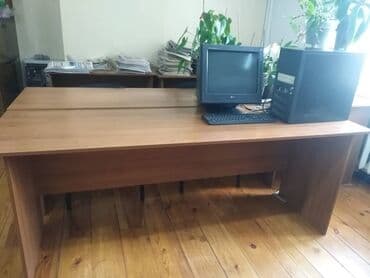 офисная мебель бишкек цены: Продаю офисные столы. Размер 200х60 . Все в отличном состоянии — 1