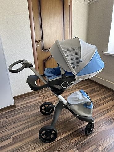 коляски стокке цена: Коляска, Stokke, цвет - Голубой, Б/у — 1