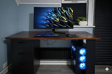 стол для учения: Компьютерный стол, Новый, С полками — 1