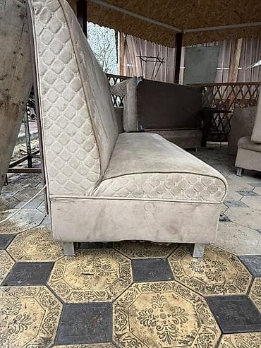 Офис эмереги: Банкетка, Текчелерсиз, Өзү алып кетүү, түсү - Саргыч боз — 3