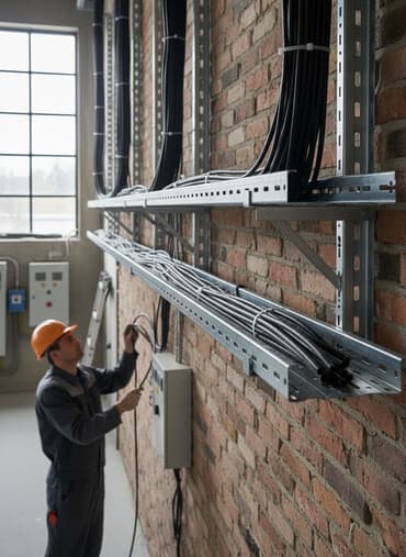 трековые светильник: Металлические перфорированные лотки и аксессуары для кабельных трасс — 1