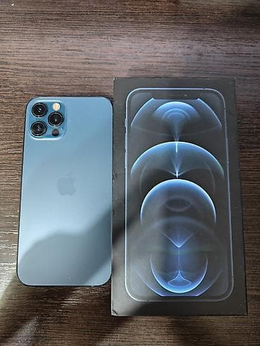 IPhone 12 Pro, Б/у, 256 ГБ, Pacific Blue, Защитное стекло, Чехол, Кабель, 76 %