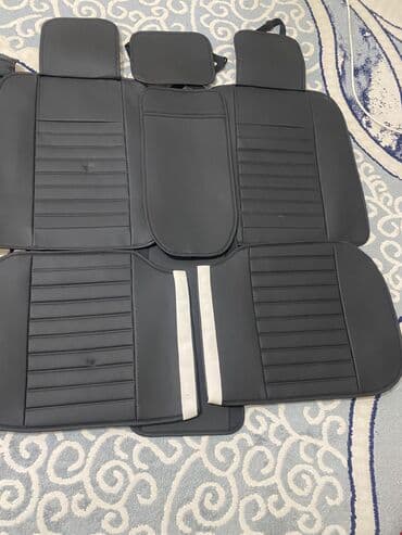купить чехлы на сиденья авто: Чехлы Экокожа, С подушкой, цвет - Черный, Toyota, Новый — 6