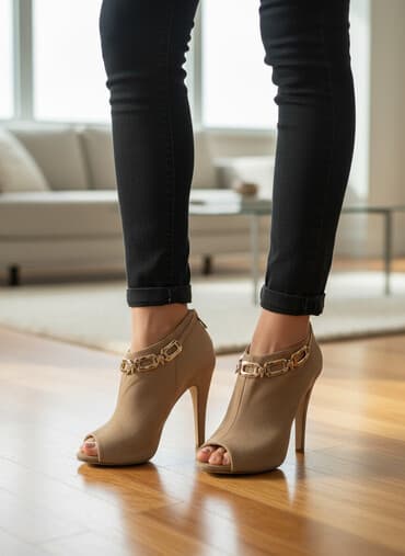 Ботинки, 37, Новый, цвет - Бежевый, Самовывоз