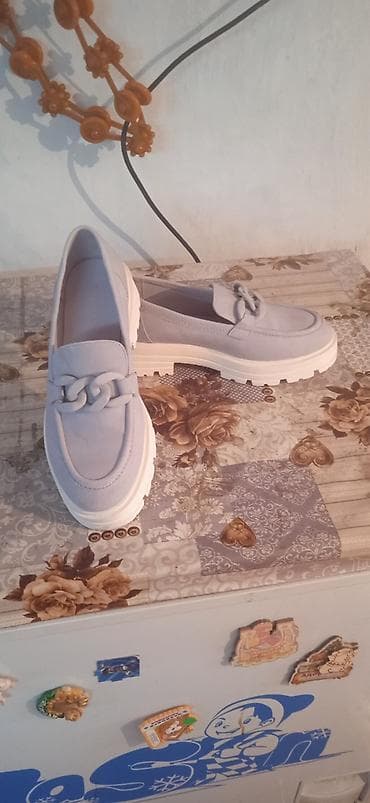 туфли кобры: Лоферы, 40, Новый, цвет - Серый, Самовывоз — 1