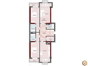 срочно продам: 3 комнаты, 121 м², Элитка, 8 этаж, Готовая ПСО (под самоотделку) — 1