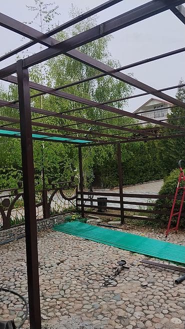 стол трансформер стеклянный: Навес/пергола с металлокаркасом и кровлей из поликарбоната варим — 2