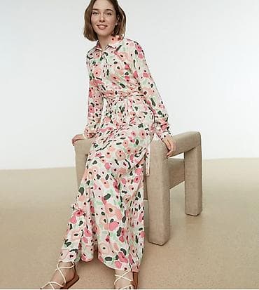 сандалы: Күнүмдүк көйнөк, Туркия, Жай, Узун модель, Штапель, Аял көйнөгү - эркек көйнөгү — 2