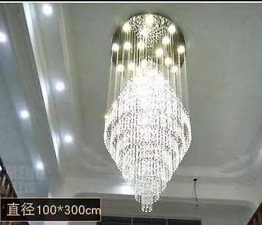 Оңдоп-түзөө жана курулуш: Каскадная хрустальная люстра для лестничных пролетов и холлов - Тип — 3