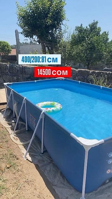 Спорт жана хобби: Каркасный прямоугольный бассейн для дачи/дворика. - Размер: 400 × 200 — 1