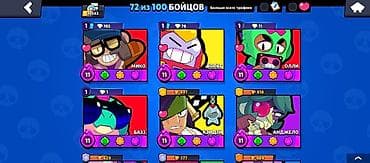 монетор: Аккаунт Brawl Stars - Кубки: 20 343 - Бойцы: 72 из 100 - Уровни силы — 2