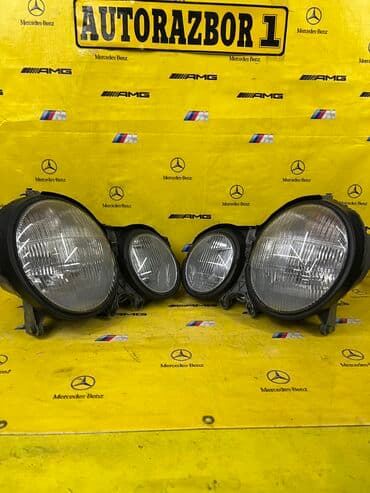 дополнительное освещение на авто: Комплект передних фар Mercedes-Benz Б/у, Оригинал, Япония — 1