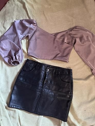 шорты лосины: Костюм с юбкой, Модель юбки: Прямая, Мини, Топ, M, L, XL — 2