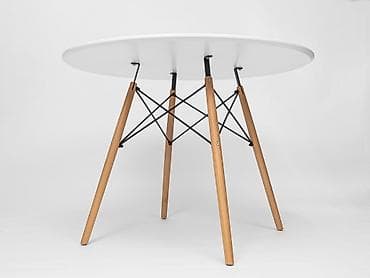 Кухонные столы: Стол Eames круглый Цвета: белый, черный. диаметр 100см, высота 75см — 2