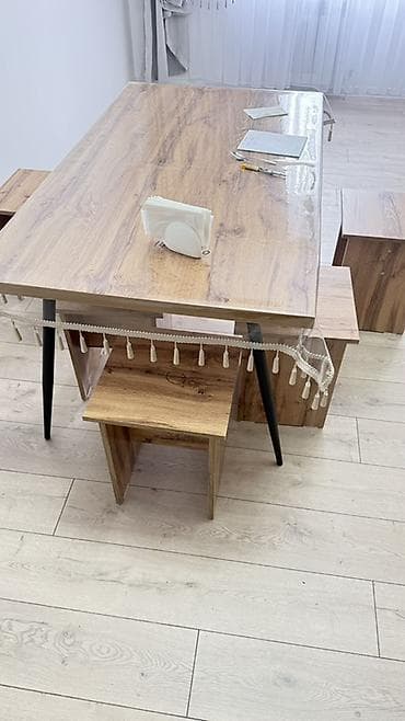 study table: Кухонный стол и стул, Новый, цвет - Коричневый — 4