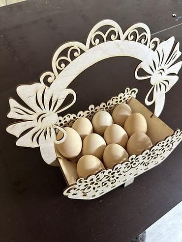 вазы для цветы: Декоративные подставки-корзинки для яиц из фанеры - Материал: светлая — 3