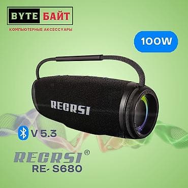🪅Recrsi RE - S680 портативная блютуз колонка Стерео звук🔹 RGB