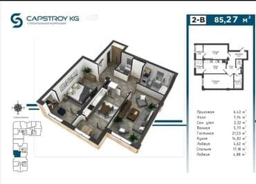 сниму квартиру 2 комнаты: 2 комнаты, 85 м², Элитка, 8 этаж, Евроремонт — 3