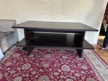 раздвижной обеденный стол: Стол для зала, Б/у, Не раскладной, Прямоугольный — 1