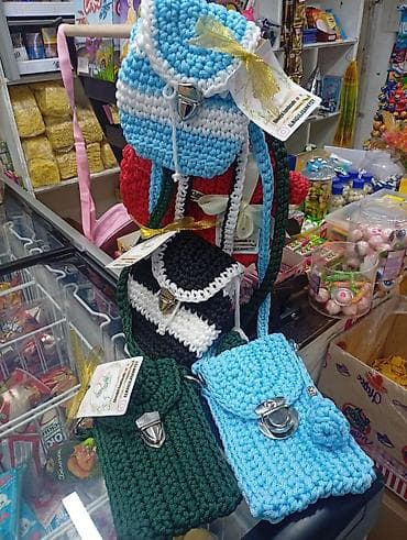 сумка вязаная: Вязаные сумки и мини-рюкзаки ручной работы. - Материал: прочный — 5