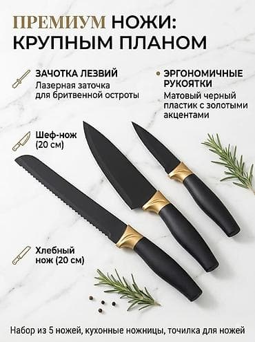 куплю ножи: 🎁 Идеальный комплект 19 в 1: Набор кухонных принадлежностей с ножами + — 1