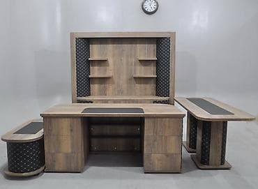 Мебель: Комплект офисной мебели, Дерево, цвет - Черный — 4