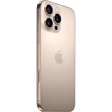 IPhone 16 Pro Max, Б/у, 256 ГБ, Desert Titanium, Зарядное устройство, Защитное стекло, Чехол, 100 %