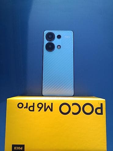 чехол на редми 10 с: Poco M6 Pro, Б/у, 256 ГБ, цвет - Голубой, 2 SIM — 4