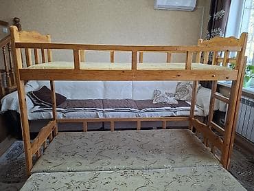 подушка из синтепона: Двухъярусная кровать из натурального дерева. - Материал: массив — 6