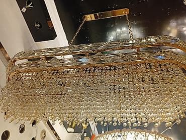 Люстры: Подвесная хрустальная люстра в прямоугольном корпусе - Форма — 1