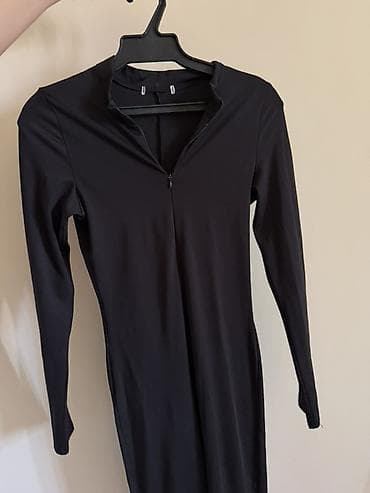 Облегающий костюм (кофта + лосины) с длинным рукавом, черное. -