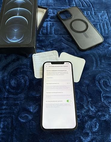 mi bent: IPhone 12 Pro Max, Б/у, 128 ГБ, Черный, Зарядное устройство, 100 % — 4