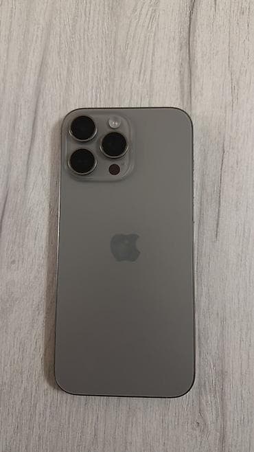 IPhone 16 Pro Max, Б/у, 256 ГБ, Natural Titanium, Защитное стекло, Чехол, Кабель, 91 %