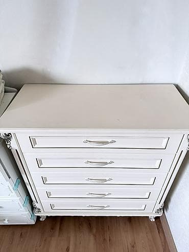 спальный гарнитур деревянный: Спальный гарнитур, Шкаф, МДФ, цвет - Белый — 6