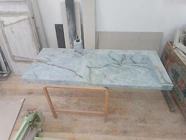 парта алам: Ванна үчүн раковина, Өзгөчөлүктөрү: Мрамор тамырлар, Материалы: Мрамор — 1