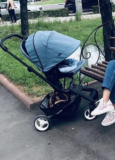 Детские ходунки: Коляска, цвет - Голубой — 1