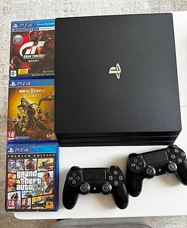 Игровая консоль Sony PlayStation 4 Pro (черная) в комплекте. Состав lalafo.kg да Игровая консоль Sony PlayStation 4 Pro (черная) в комплекте. Состав