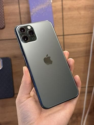 IPhone 11 Pro, Б/у, 64 ГБ, Matte Midnight Green, Зарядное устройство, Защитное стекло, Чехол, В рассрочку, 100 %