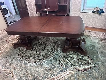 chair table: Стол и стул для зала, Б/у, Самовывоз, цвет - Коричневый — 3
