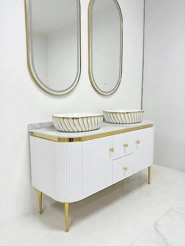 комод кухонный: Тумба для ванны, Новый, С раковиной, Другой материал, Бесплатная доставка, цвет - Белый — 3