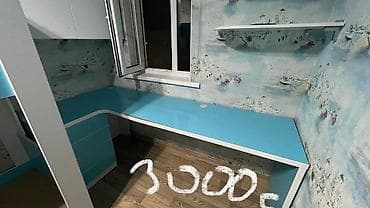 2х ярусный: Двухъярусная детская кровать, ЛДСП, цвет - Голубой — 3