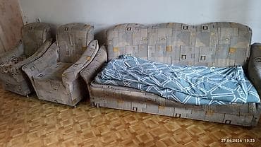 Комплект мягкой мебели, Б/у, Самовывоз, цвет - Бежевый