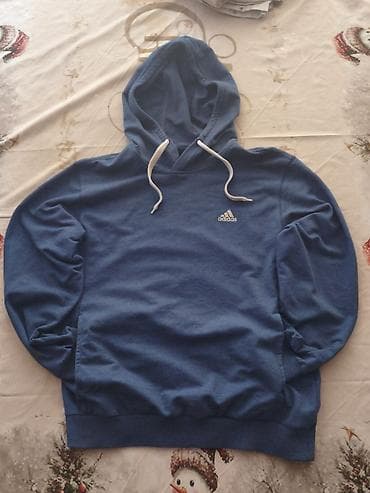made: Продаю плотное худи Adidas с капюшоном. Цвет темно-синий меланж. Это — 1